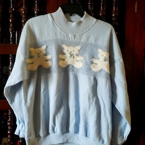 Teddybear mock turtleneck sweatshirt